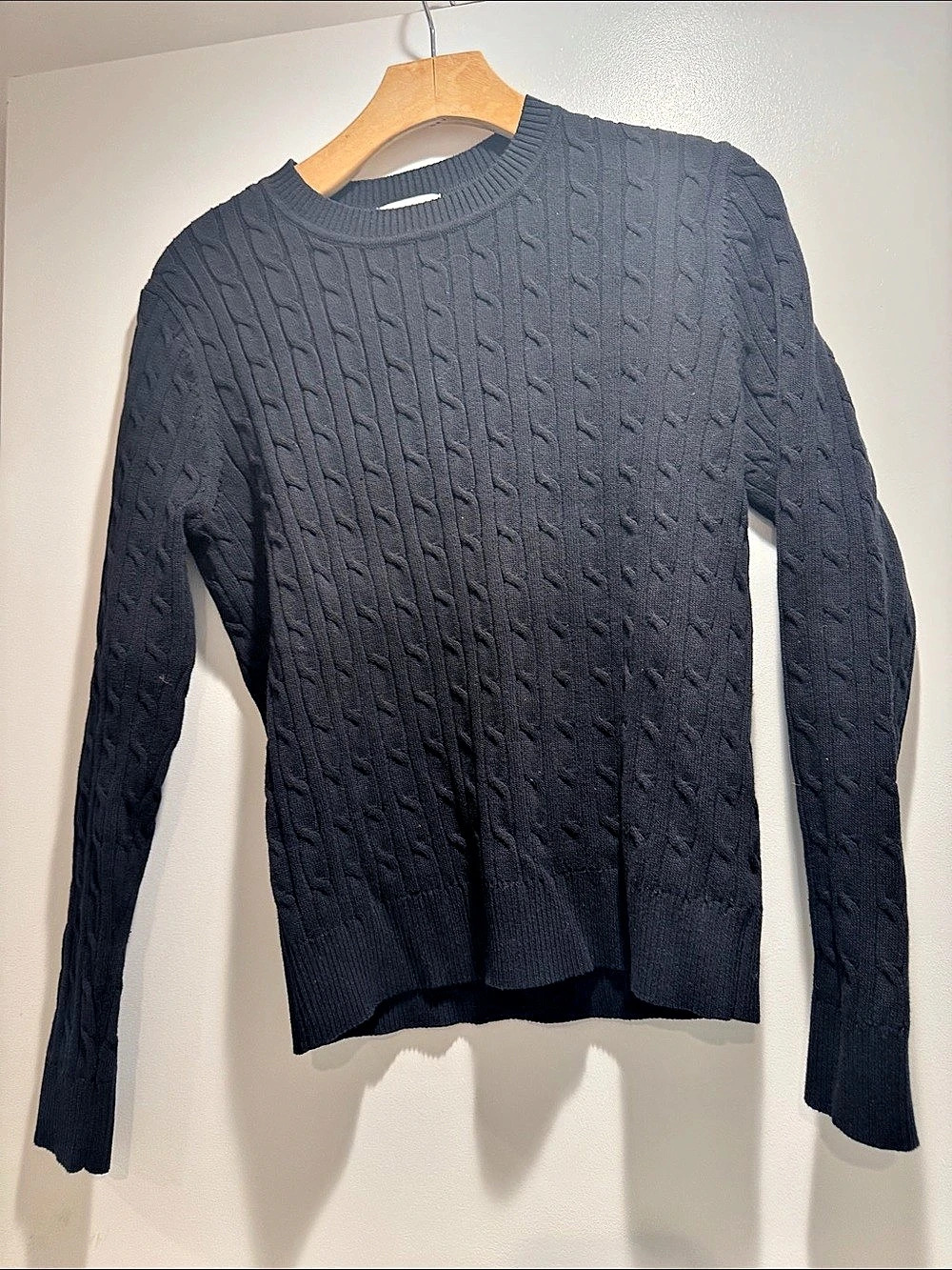 MELI Cable Knit Sweater Black Size Medium
